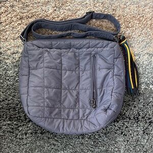 Elegant Quilted Gray Crossbody Bag